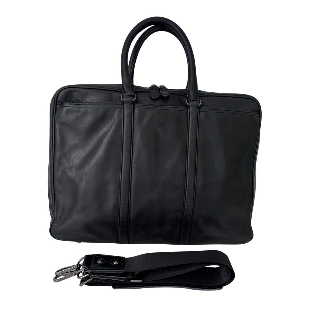 Coach Metropolitan Slim Briefcase Leather Bag Business Travel Black 71732